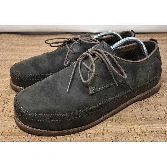 Olukai Shoes Mens 10.5 Honolulu Lace Green Leather Distressed Casual 10200-9913 - Picture 2 of 11